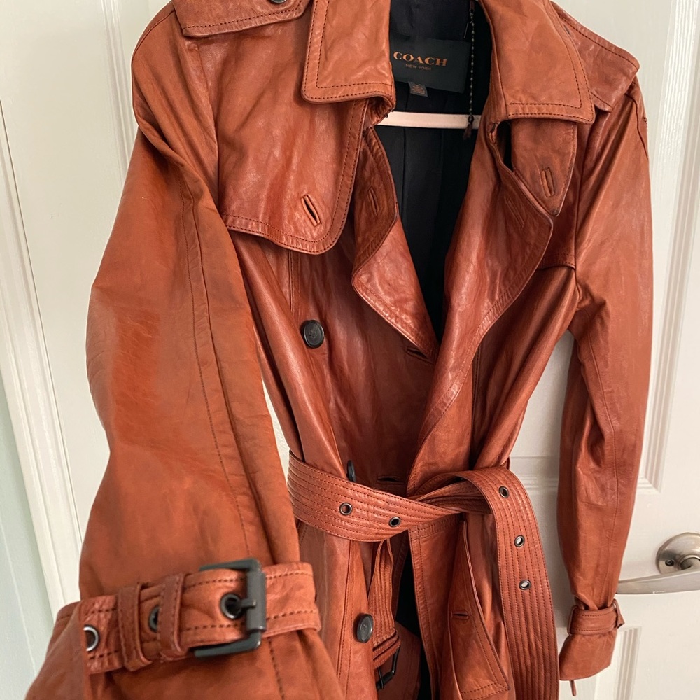(SOLD) Original COACH leather trench jacket - Whiskey